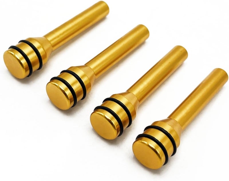 ZIMISI 4PCS Car Door Lock Knobs, 1.93" x 0.47" Safety Door Lock Cover, Aluminum Alloy Car Inner Door Pull Pins Replacement, Door Lift Bolt Decorative Accessory for Cars, SUVs, Trucks (Gold) - Image 1